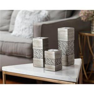 Set of 3 Tealight Candle Holder - Centerpiece for Living Room and Dining Room